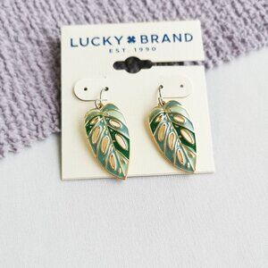 Lucky Brand Leaf Earrings Boho Chic Trendy Women's Jewelry Gift Accessories